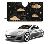 Circle of Golden Stars - Parasole pieghevole per parabrezza auto, portatile, protegge dai raggi UV, per la maggior parte delle berline, SUV, camion, accessori universali per veicoli, 139,7 x 76,2 cm