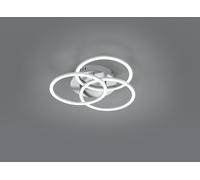 CIRCLE PLAFONIERA LED 27W 3200lm, 2700 - 6000K ACCIAIO SATINATO 3 CERCHI ORIENTABILI CON TELECOMANDO MULTIFUNZIONE L. 43,5CM DIMMERABILE