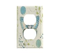 Circles and Green Dots Switch Plate Durable Stainless Steel Electrical Outlet Covers Unbreakable Modern Edge Decorative Duplex Wall Plates for Bedroom Kitchen Home