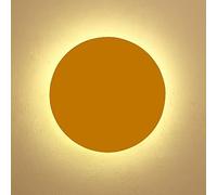 Circolare Macaron LED Luce a Muro Moderno Semplice Rotondo Lampada da Parete Applique Mini Metallo Interno Illuminazione a Parete Per Camera Da Letto Soggiorno Scale(25cm, 15W,Yellow, Warm White)