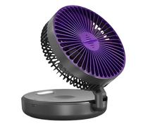 Circolatore d'aria per ambienti - Ventilatore da tavolo silenzioso con scatola per aromaterapia | 5 velocità, ventilatore pieghevole ricaricabile con timer e luce notturna per bagno, campeggio