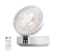 Circolatori d'aria desktop con luce notturna a LED remota 3 modalità di velocità 4000 mAh batteria ricaricabile salvaspazio pieghevole silenzioso ventilatore da tavolo USB per camera da letto