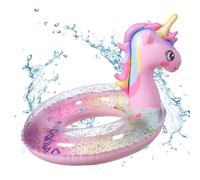 Circolo di nuoto unicorno, Unicorno Gonfiabile, Cavalcabile Gonfiabili Piscine Bambini Galleggiante per Piscina,Anello da nuoto gonfiabile con unicorno,giocattolo acquatico 5-9 anni