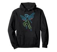 Circuit Angel Digital Wings Tech Halo Streetwear futuristico Felpa con Cappuccio