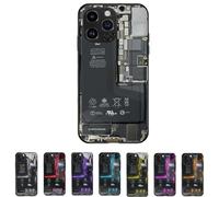 Circuit Board Glass Phone Case, for iPhone 11 12 13 14 15 16 PRO Max, Motherboard Phone Case, Circuit Board Pattern Shockproof Case Cover (for iphone12 PRO,Black 1)