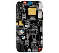 Circuit Board Pattern Motherboard Design for Tech Geeks Custodia per iPhone X/XS