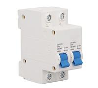 Circuit Breaker 2P 230V 400V Leakage Protection Interlock Manual Power Switch Dual Purpose PVC Material Rail Installation for Home Industrial Electrical Safety (16A)