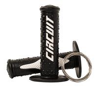 Circuit Equipment Electra Racing manopole per manubrio - sistema lock-on, polimero antiscivolo per controllo preciso - off-road e dual-sport - nero/bianco