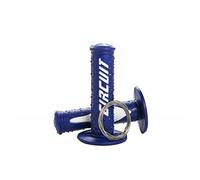 Circuit Equipment - Manopole Electra Racing con sistema lock-on, controllo preciso e polimero confortevole - Blu/Bianco - Per moto off-road e dual-sport