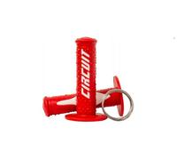 Circuit Equipment - Manopole Electra Racing con sistema lock-on, controllo preciso e polimero confortevole - Rosso/Bianco - Per moto off-road e dual-sport