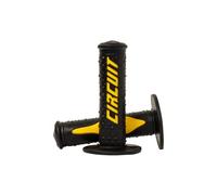 Circuit Equipment - Manopole Electra Racing con sistema lock-on - polimero a elevata sensibilità e controllo - nero/giallo - per moto off-road e dual-sport