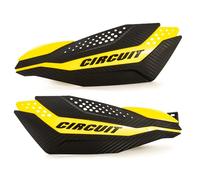 Circuit Equipment - Paramani universali per moto Dakar - Staffe in nylon resistenti alle intemperie - Controllo e protezione migliorati - Texture in carbonio giallo