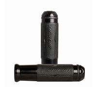 Circuit Equipment - Silverstone Motorcycle Grip - Estremità in alluminio, texture a diamante, comfort e vestibilità universale - Nero/Nero