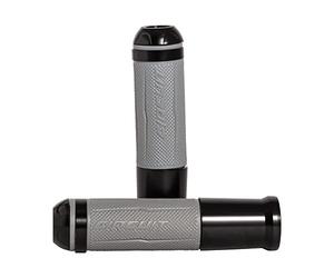 Circuit Equipment - Silverstone Motorcycle Grip - Estremità in alluminio, texture a diamante, comfort e vestibilità universale - Grigio/Nero