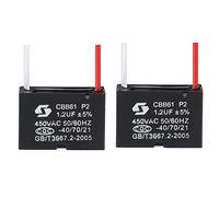 Circuiti di controllo Condensatore for ventilatore da soffitto da 2 pezzi CBB61, condensatore a film in polipropilene metallizzato, ideale for ventole, pompe, motori in funzione