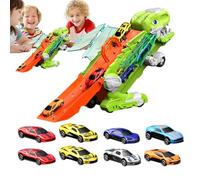 Circuito da corsa - Divertente Trailer Giocattolo - Auto Dinosauro Riutilizzabile, Attività Educativa Prescolare Portatile per Compleanno E Natale