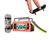 Circuito Skate In Acero Forma Contenitore - Set Completo Con Cuscinetti, Rampe E Trotinette | Giocattolo Modello Stoccaggio Creativo Per Figure Skate | Include Rampe Curve & Dr