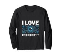Circuito tecnologico I Love Cybersecurity Eye Lock Maglia a Manica