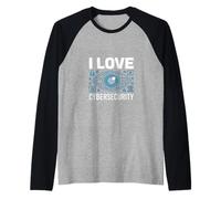 Circuito tecnologico I Love Cybersecurity Eye Lock Maglia con Maniche Raglan