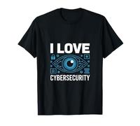 Circuito tecnologico I Love Cybersecurity Eye Lock Maglietta