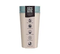 Circular and Co tazza da caffè sostenibile 340ml - la prima tazza termica al mondo da togliere dai bicchieri di carta usa e getta, tazza da bere a prova di perdite con bordo per bere a 360°, blu-crema