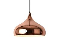 Circular Industrial Hanging Light Rose Gold Chandelier Kitchen Island Decoration Suspensiom Lamp Semi-recessed Mounting LED 1-Light Pendant Lights for Restaurant Living Room Bar