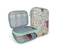 Circular knitting needle case, crochet hook holder, zippered storage bag for cabled circular knitting needles, double pointed needles, crochet hook ca