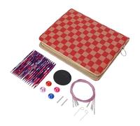 Circular Knitting Needle Set Detachable Aluminum 10cm, 9 Pair 3.0mm-6.0mm Needles Kit with Exquisite Patterns, Durable Oxide Material for Professional Knitters, Sweaters, Hats, Sca