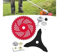 Circular Saw Blade for Weed Trimmers, 9 X 36 Teeth Carbide Tipped Blades with Adapter Kit, Steel Wire Grass Trimmer Head for Brush Cutter, Trimmer, Weeder (Set B)