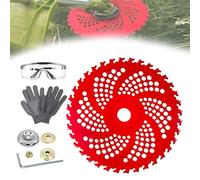 Circular Saw Blade for Weed Trimmers, Steel Wire Grass Trimmer Head, 9" X 36 Teeth Carbide Tip Brush Blades, with Adapter Kit, for Brush Cutter, Trimmer, Weeder (B)