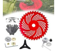Circular Saw Blade for Weed Trimmers, Steel Wire Grass Trimmer Head, 9" X 36 Teeth Carbide Tip Brush Blades, with Adapter Kit, for Brush Cutter, Trimmer, Weeder (A)