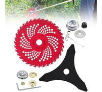 Circular Saw Blade for Weed Trimmers, Steel Wire Grass Trimmer Head, 9" X 36 Teeth Carbide Tip Brush Blades, with Universal Adapter Kit, for Brush Cutter, Trimmer, Weeder (Set B)