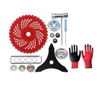 circular saw brush cutter trimmer weed eater blade,Circular Saw Blade for Weed Trimmers,9" x 36 Teeth Round Chainsaw Tooth Brush Blades,with Universal Adapter Kit (B)