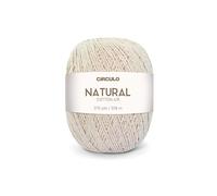 Circulo - Gomitolo di cotone naturale pettinato 4/8, 400 g, 100% cotone brasiliano, per uncinetto, maglia e macramè, colore: 20, colore naturale