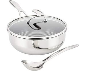 Circulon 30017 SteelShield Serie C Tri-Ply rivestito in acciaio inox con coperchio e utensili da cucina, set di pentole da cucina, argento