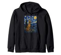 Cirneco dell'Etna Cane Van Gogh Notte Stellata Felpa con Cappuccio