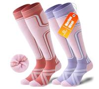 Cirorld Calze Sci Uomo e Donna, Calze Termiche in Lana Merino, Calzini Invernali Lunghe, Calze Calde per Tempo Freddo, Traspiranti, Calze Snowboard da Trekking, Escursionismo, Ciclismo, 2 paia