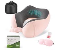 Cirorld Cuscino da Viaggio Collo, Cuscino Aereo Memory Foam Regolabile e Compatto, Cuscino Cervicale da Viaggio, Inclusa Maschera per Dormir, Tappi auricolari, Borsa per Trasporto