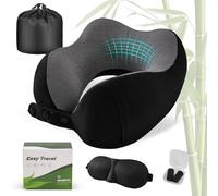 Cirorld Cuscino da Viaggio Collo, Cuscino Aereo Memory Foam Regolabile e Compatto, Cuscino Cervicale da Viaggio, Inclusa Maschera per Dormir, Tappi auricolari, Borsa per Trasporto