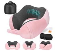 Cirorld Cuscino da Viaggio Collo, Cuscino Aereo Memory Foam Regolabile e Compatto, Cuscino Cervicale da Viaggio, Inclusa Maschera per Dormir, Tappi auricolari, Borsa per Trasporto