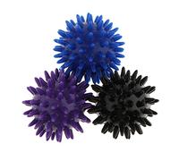 Cirraorive 3 Palline Massaggianti con Punte, Palline per Massaggio Trigger Point, Palline per Agopuntura in PVC per Alleviare Il Dolore, per La Cura Personale, L, Viola Nero Blu, 6 centimetri