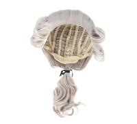 Cirraorive Parrucca Colonial Sintetica per Feste a Tema, Universal Comic con, Regolabile, Halloween, Maschera, Cosplay, Resistente Al Calore, Lunga E Riccia, GRIGIO