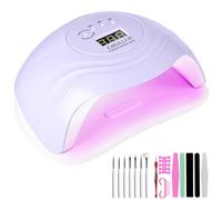 CIRULLI 168W Lampara uñas,Secador de Uñas Profesional Ultravioleta Con Pantalla LCD y Sensor Automático,Von 4 Temporizadores Para Manicura/Pedicure Nail Art en el Hogar y el Salón