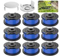 CIRULLI 9 pezzi bobina di ricambio per tagliabordi,Bobina di filo compatibile con Ryobi One+ AC14RL3A 18V 24V 40V, Ø1,65 mm,lunghezza 3,4 m,bobina per filo tagliabordi per manutenzione giardino