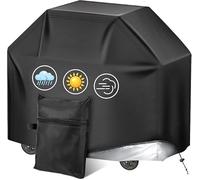 CIRULLI Copertura per barbecue resistente alle intemperie, resistente ai raggi UV e agli strappi, griglia a gas universale, resistente alle intemperie per cucina esterna, 145 x 61 x 117 cm - nero