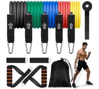 CIRULLI Elastici Fitness,5 bande di resistenza per l'allenamento della forza, Elastico fitness con ancoraggio alla porta, bande di resistenza per la costruzione muscolare, Il pilates e lo yoga