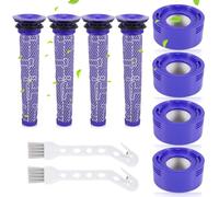 CIRULLI Filtro per Dyson V8, filtri per aspirapolvere per Dyson V7 serie V8, 4 post filtri HEPA e 4 pre filtri, filtri di ricambio per aspirapolvere n 965661-01 e 967478-01