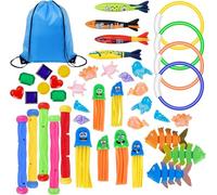 Cirulli Giocattoli da Immersione,43 Pezzi Giochi Piscina Bambini,Set da Giocattolo Subacqueo,Set Nuoto Giochi D'affondamento Addestramento Regalo per Bambini,Ragazzi e Ragazze.