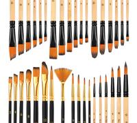CIRULLI Pennelli per dipingere, pennello leggeri e lisci,36 pennelli in nylon per pittura acrilica, dettagli,Pennello acquerello, pennelli per nail art, set di pennelli,neri