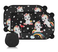 CIRULLI Set di 2 tendine parasole auto bambini con protezione UV, dimensioni 52 * 31cm,Pellicola elettrostatica,tendina parasole auto per la maggior parte delle auto,Motivo casuale elefante/unicorno